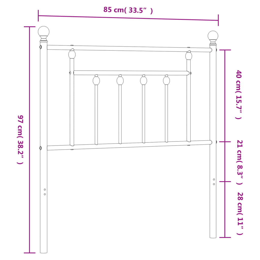 udskiftningsgavl 80 cm metal sort