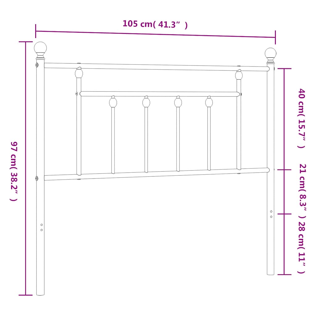 udskiftningsgavl 100 cm metal sort