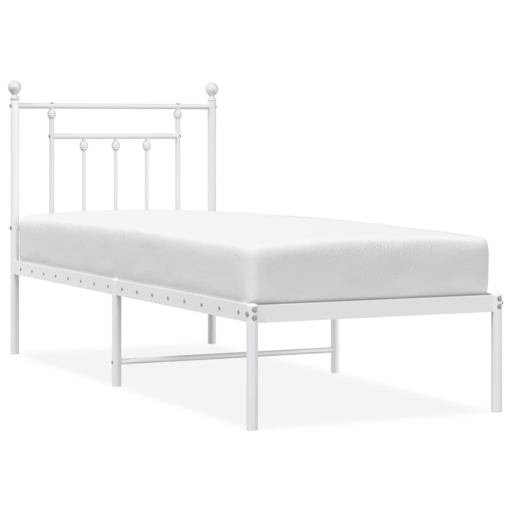 sengeramme uden madras med hovedgærde 75x190 cm hvid