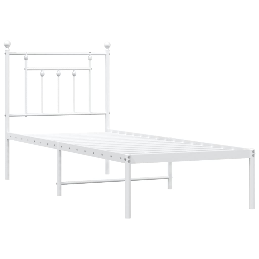sengeramme uden madras med hovedgærde 75x190 cm hvid