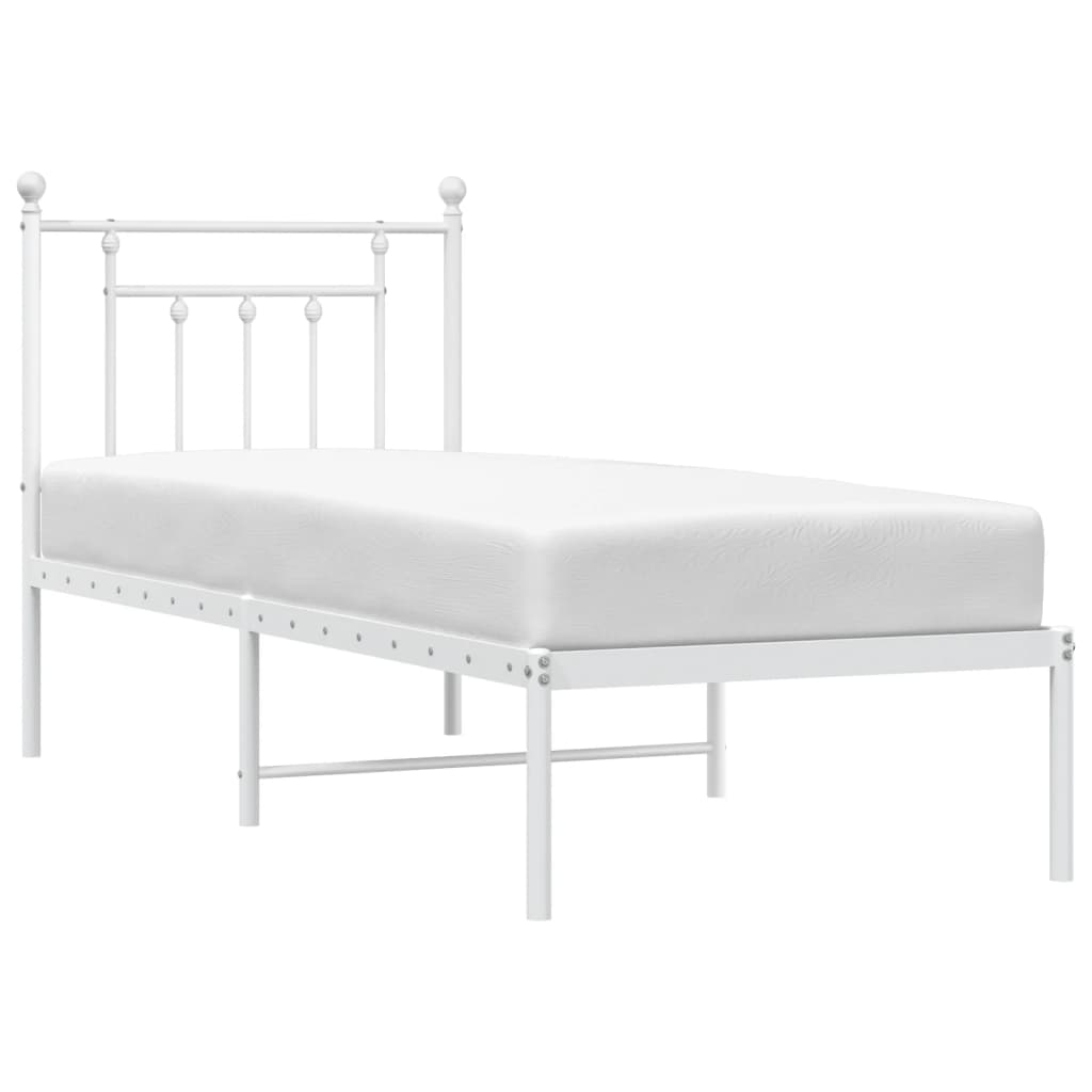 sengeramme uden madras med hovedgærde 75x190 cm hvid