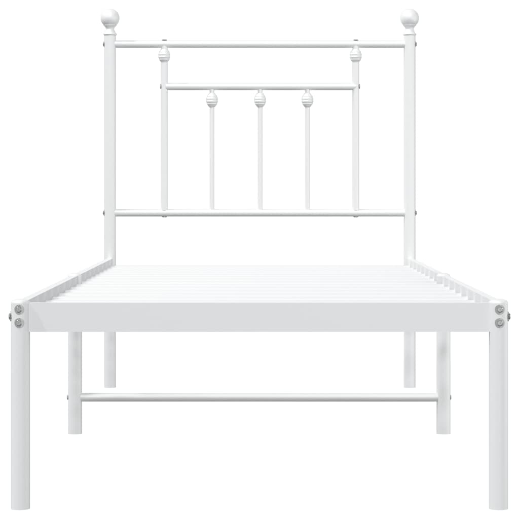 sengeramme uden madras med hovedgærde 75x190 cm hvid