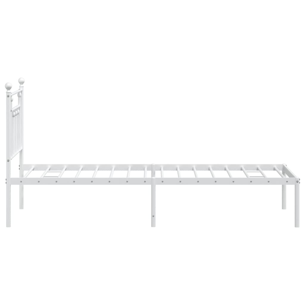 sengeramme uden madras med hovedgærde 75x190 cm hvid