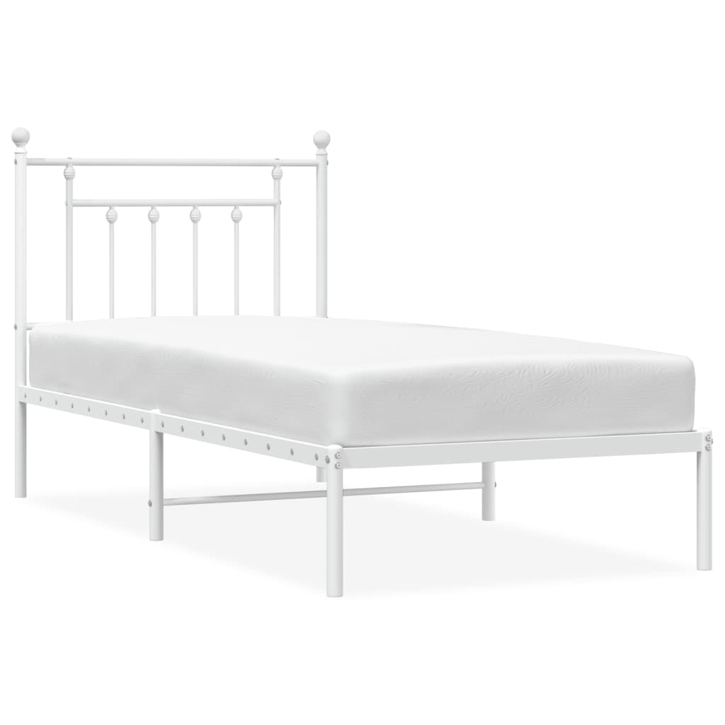 sengeramme med sengegavl 80x200 cm metal hvid