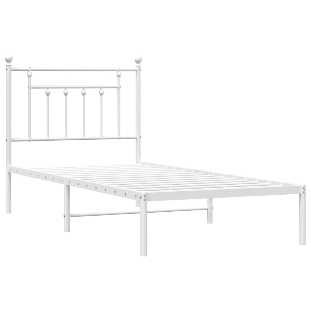 sengeramme med sengegavl 80x200 cm metal hvid