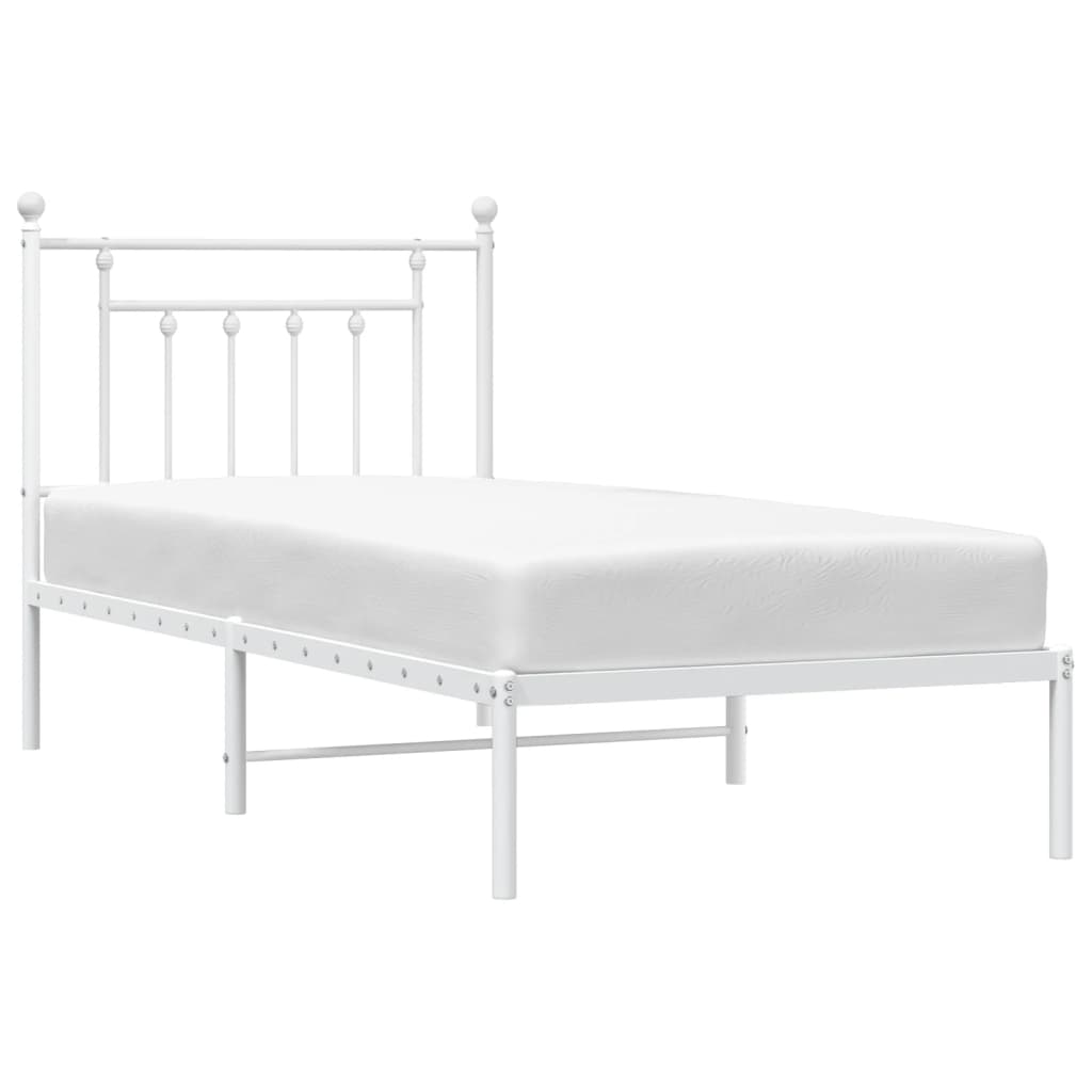 sengeramme med sengegavl 80x200 cm metal hvid