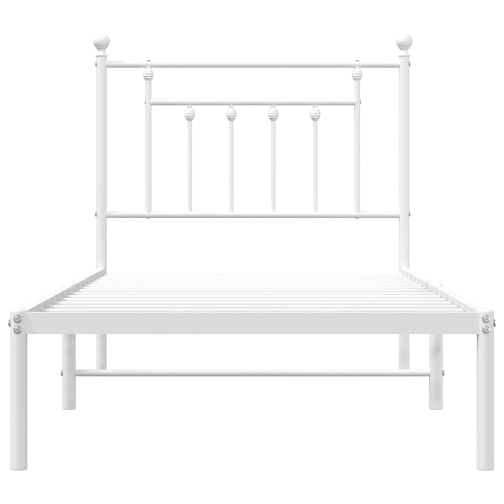 sengeramme med sengegavl 80x200 cm metal hvid
