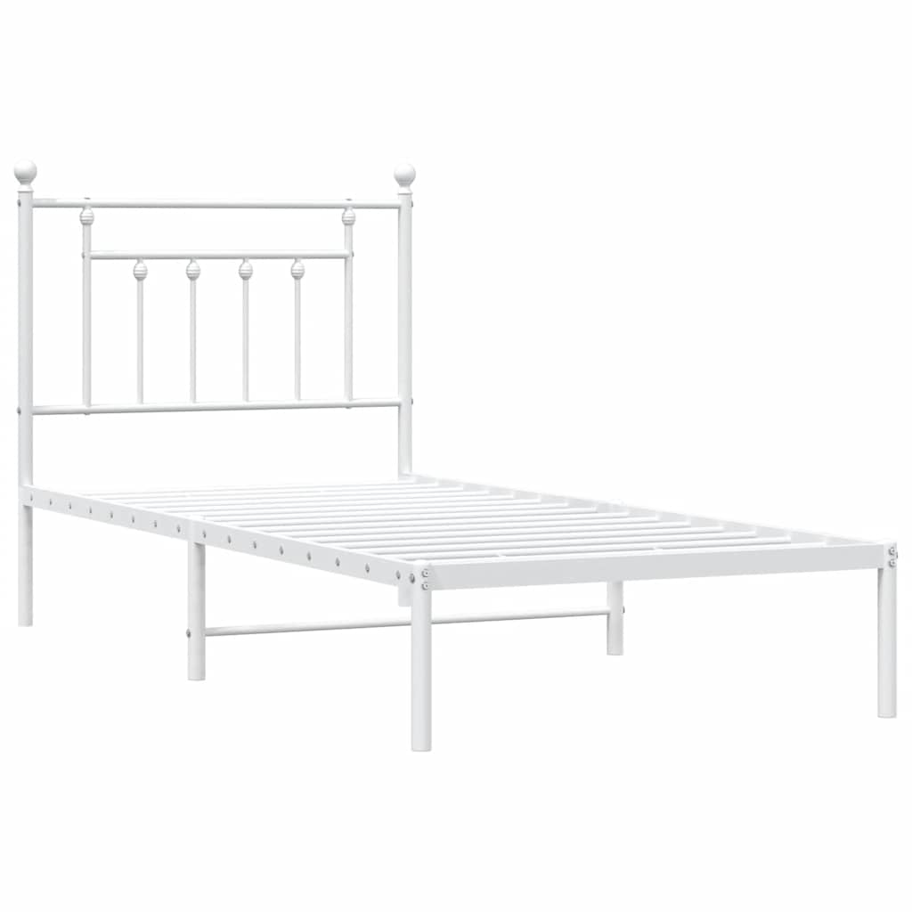 sengeramme med sengegavl 90x190 cm metal hvid