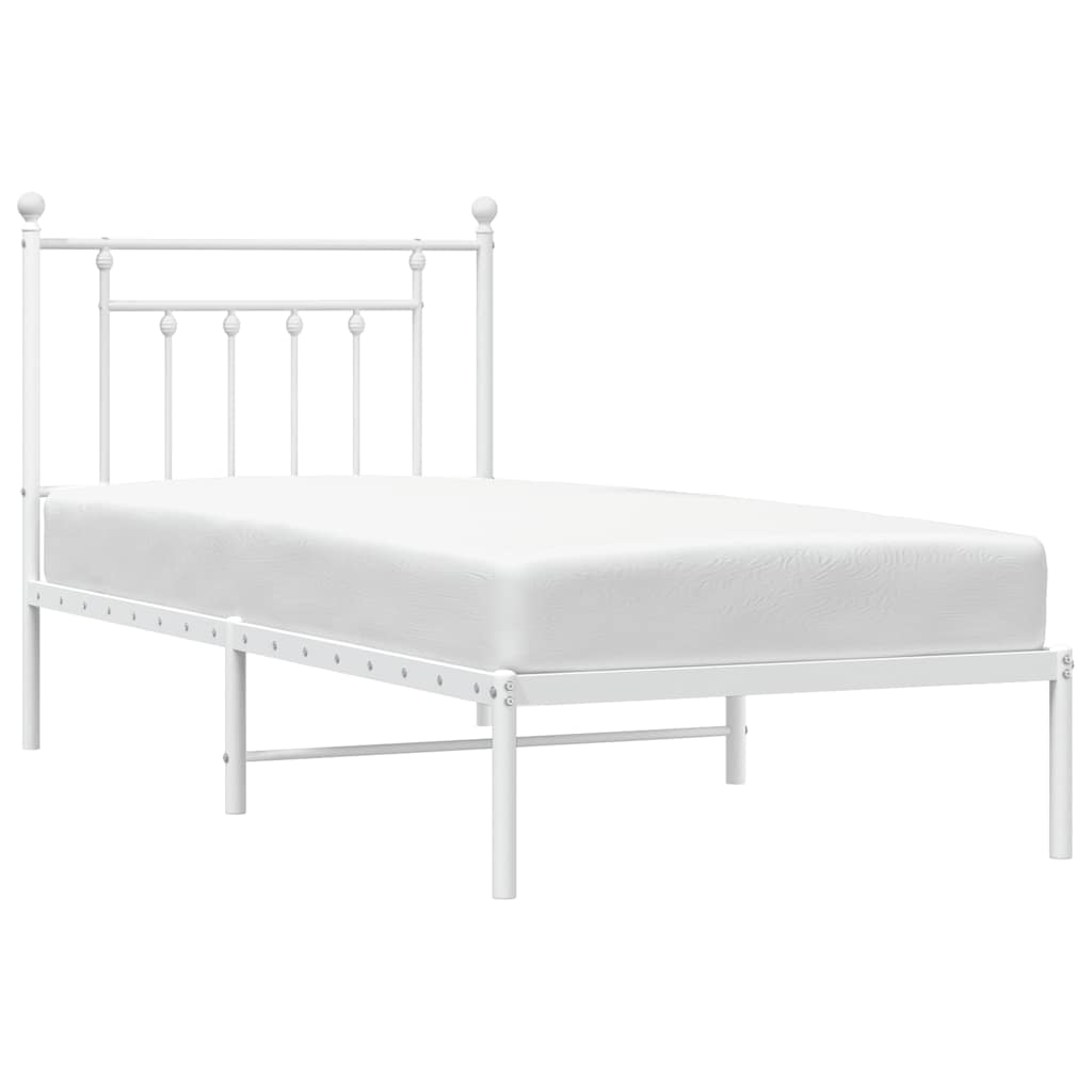 sengeramme med sengegavl 90x190 cm metal hvid