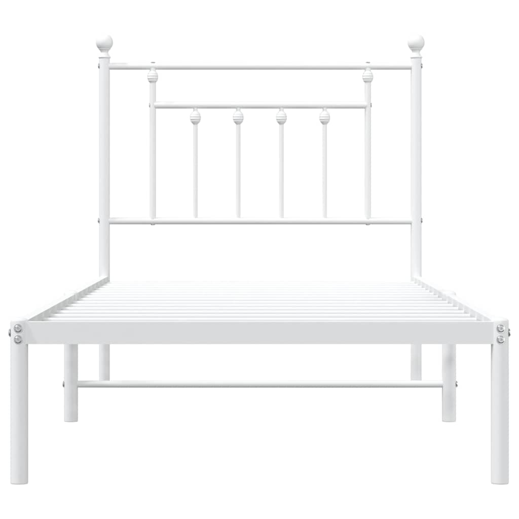 sengeramme med sengegavl 90x190 cm metal hvid