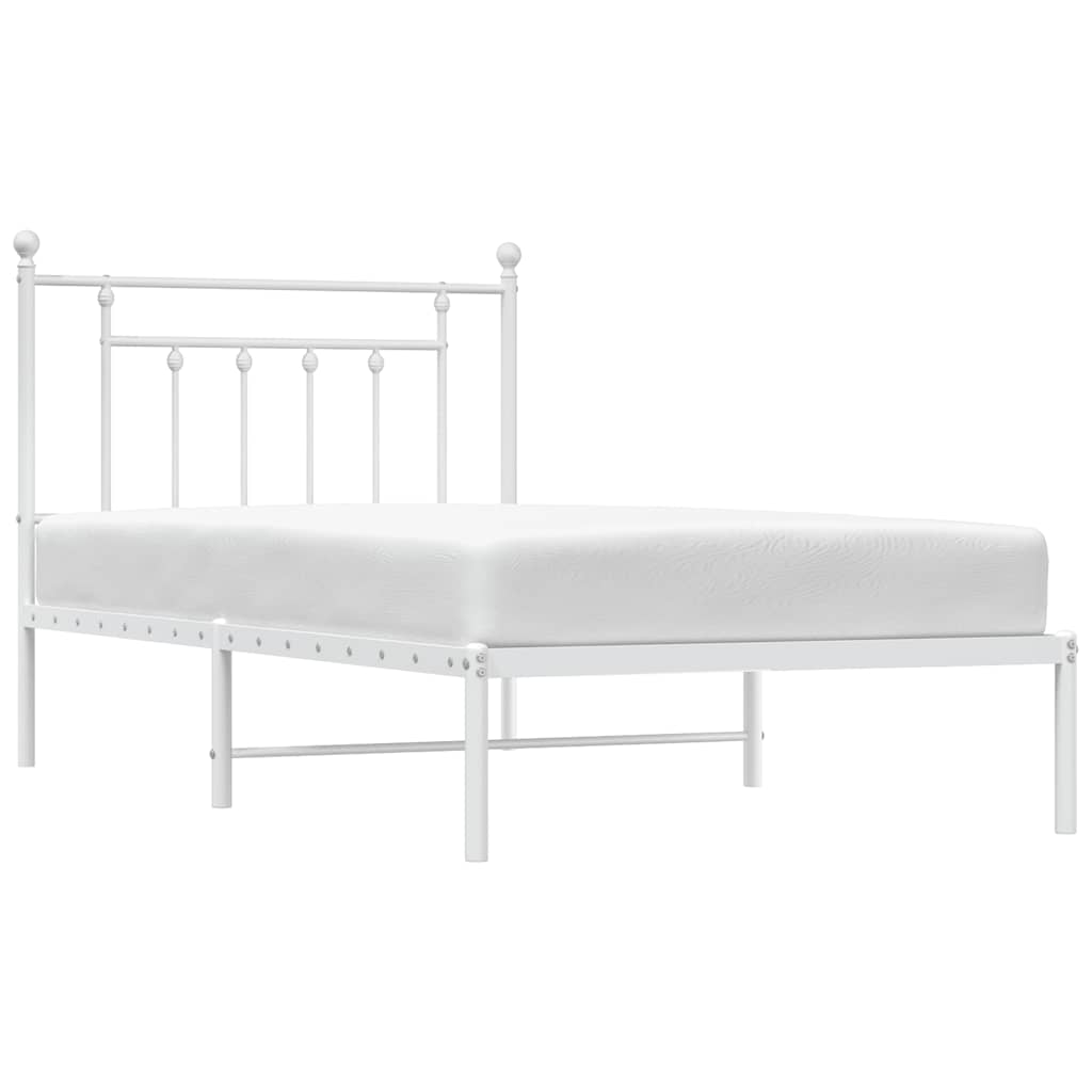 sengeramme med sengegavl 100x190 cm metal hvid