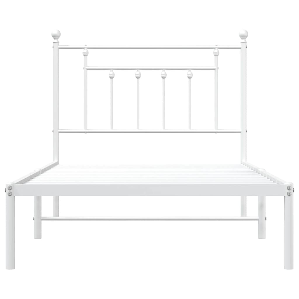 sengeramme med sengegavl 100x190 cm metal hvid