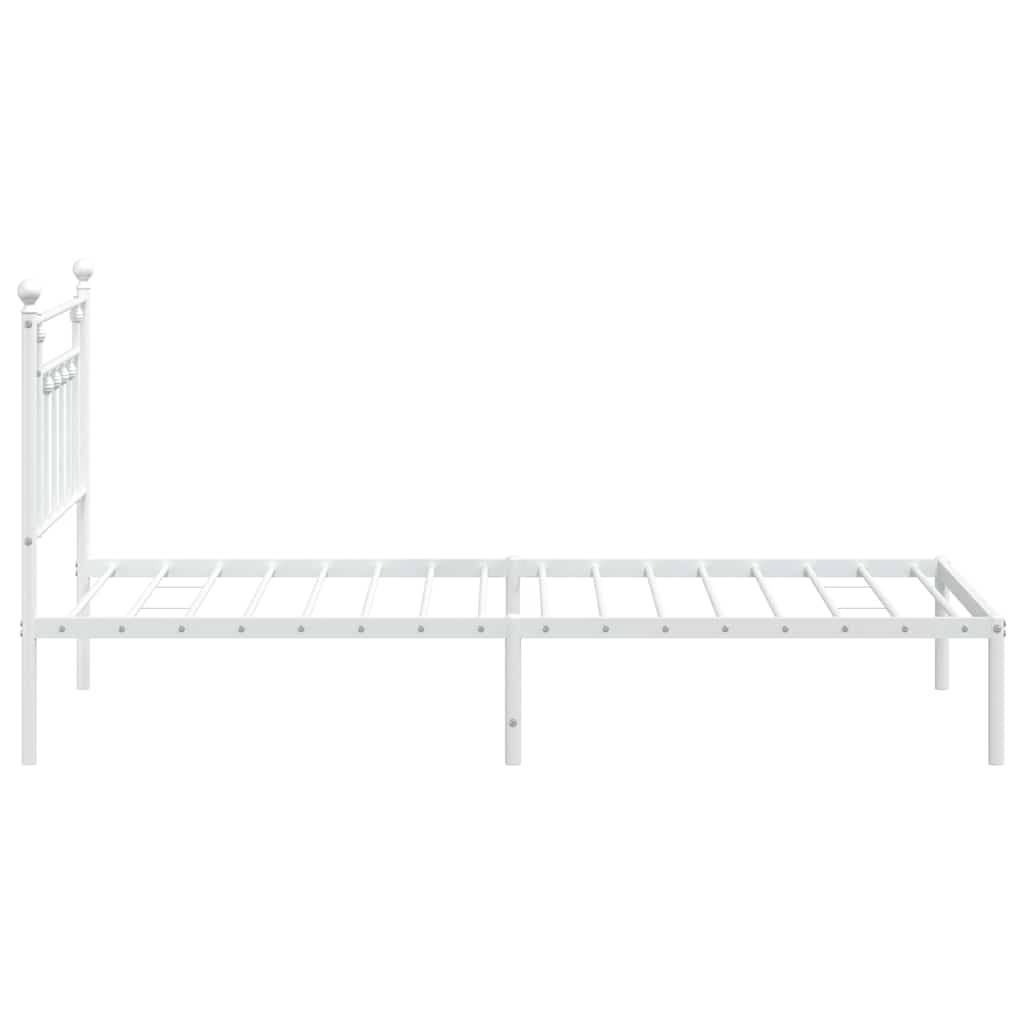 sengeramme med sengegavl 100x190 cm metal hvid