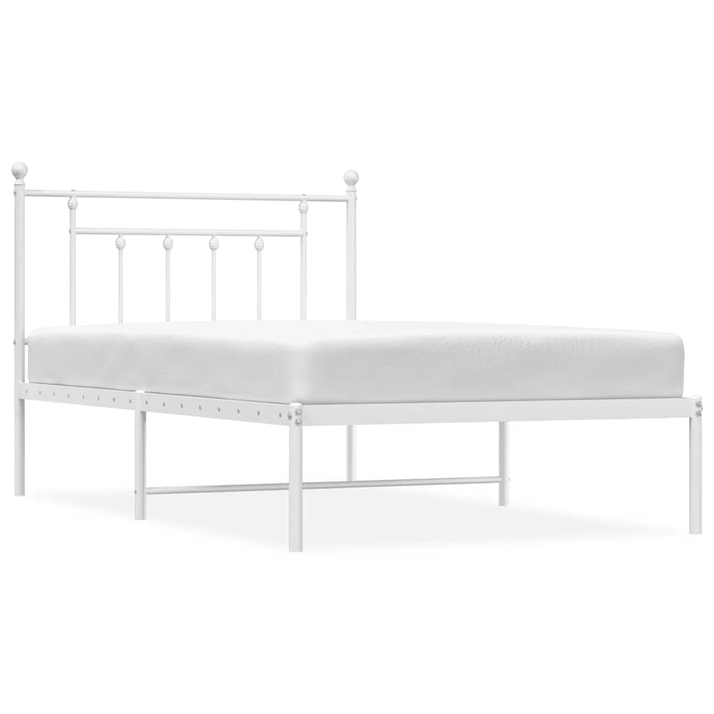 sengeramme med sengegavl 100x200 cm metal hvid