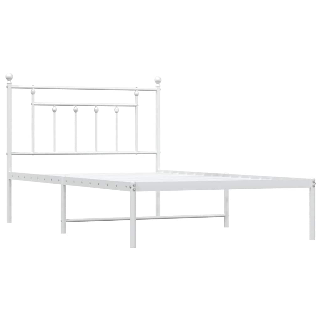 sengeramme med sengegavl 100x200 cm metal hvid
