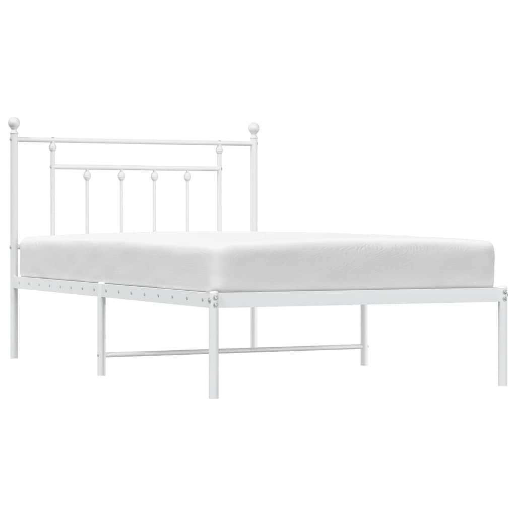 sengeramme med sengegavl 100x200 cm metal hvid