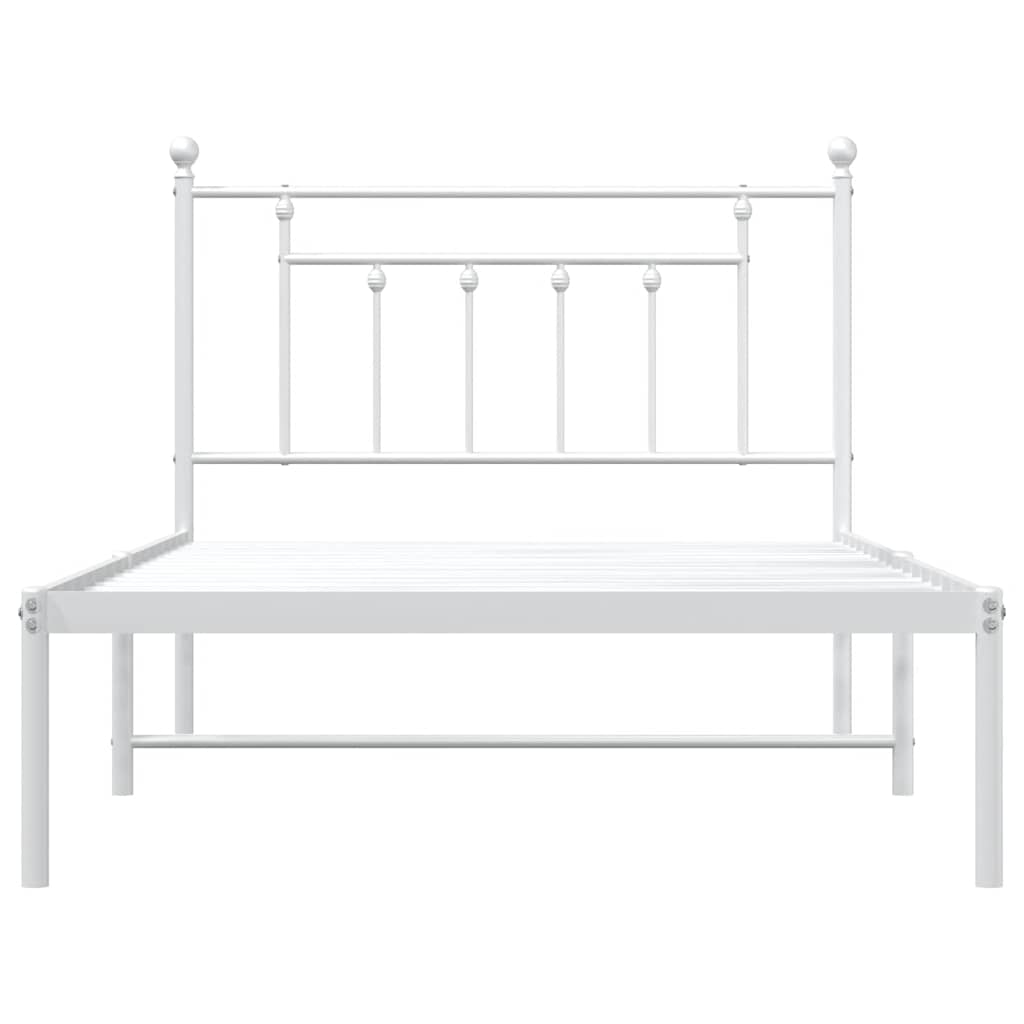 sengeramme med sengegavl 100x200 cm metal hvid