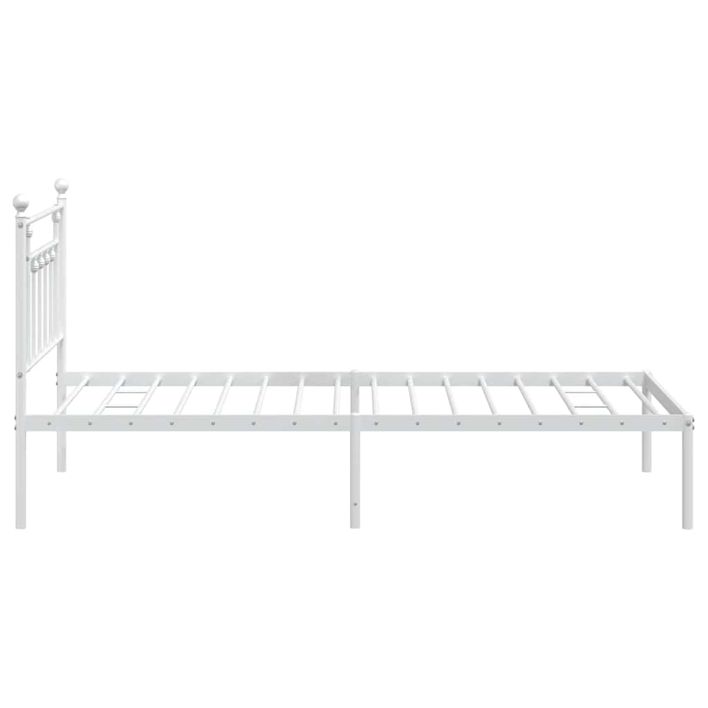 sengeramme med sengegavl 100x200 cm metal hvid