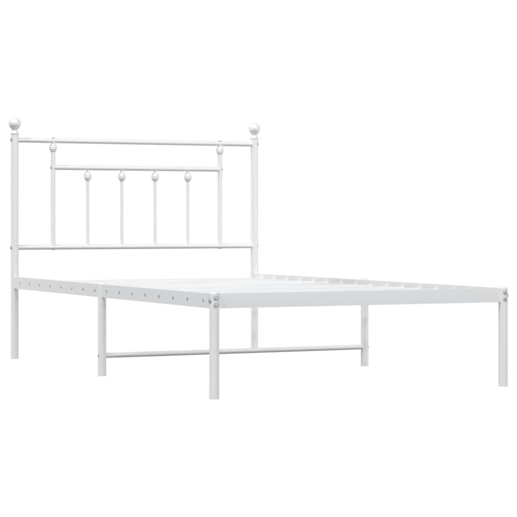 sengeramme med sengegavl 107x203 cm metal hvid