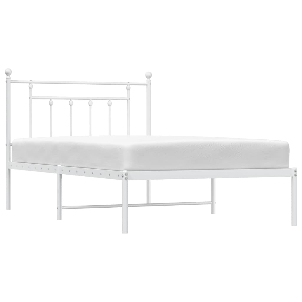 sengeramme med sengegavl 107x203 cm metal hvid