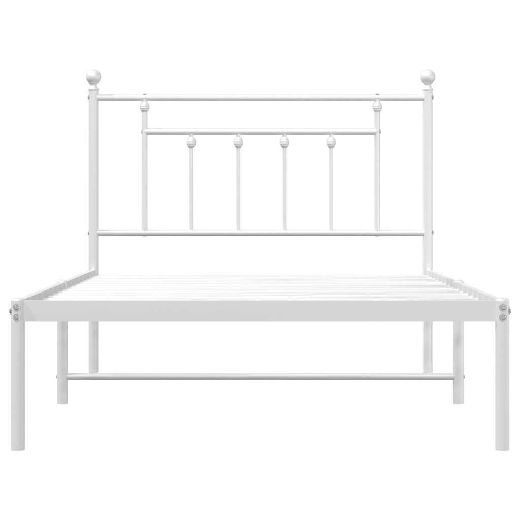 sengeramme med sengegavl 107x203 cm metal hvid