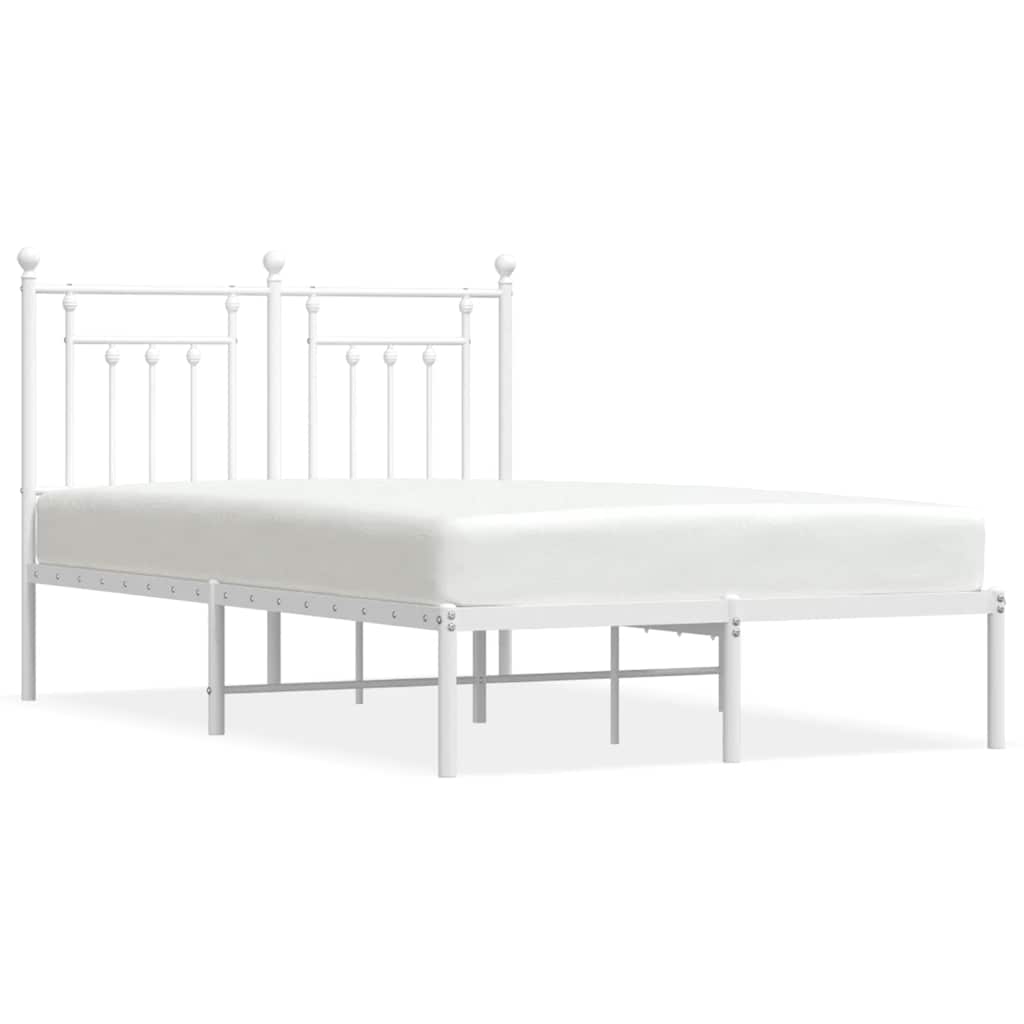 sengeramme med sengegavl 120x190 cm metal hvid