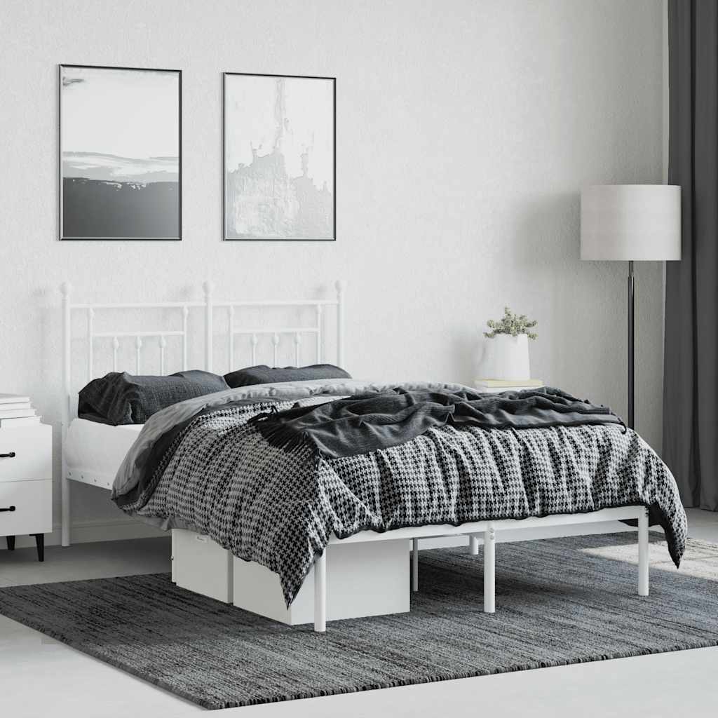 sengeramme med sengegavl 120x190 cm metal hvid