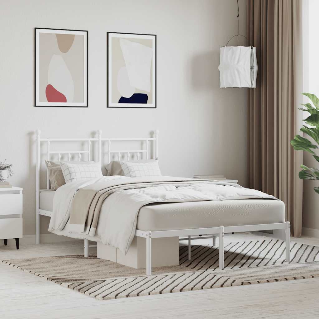 sengeramme med sengegavl 120x190 cm metal hvid