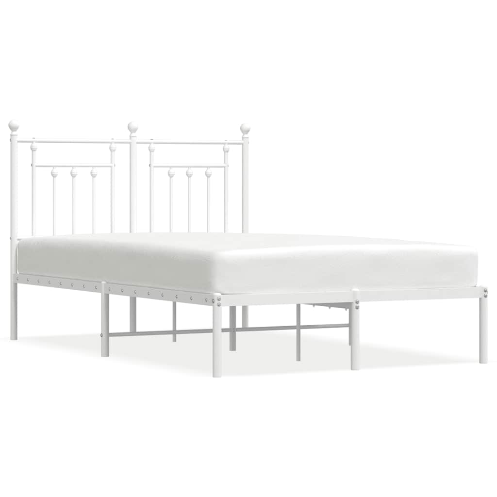 sengeramme med sengegavl 120x200 cm metal hvid