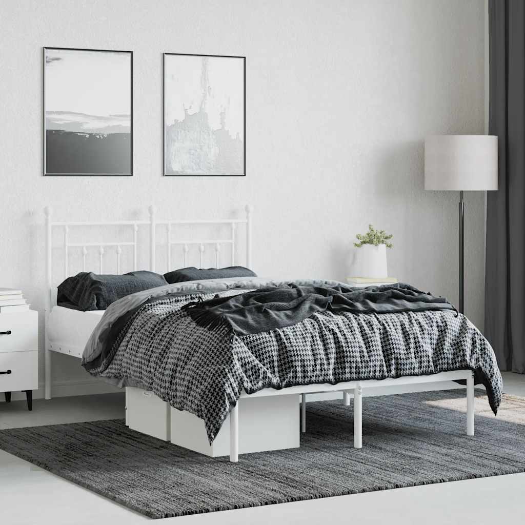 sengeramme med sengegavl 120x200 cm metal hvid