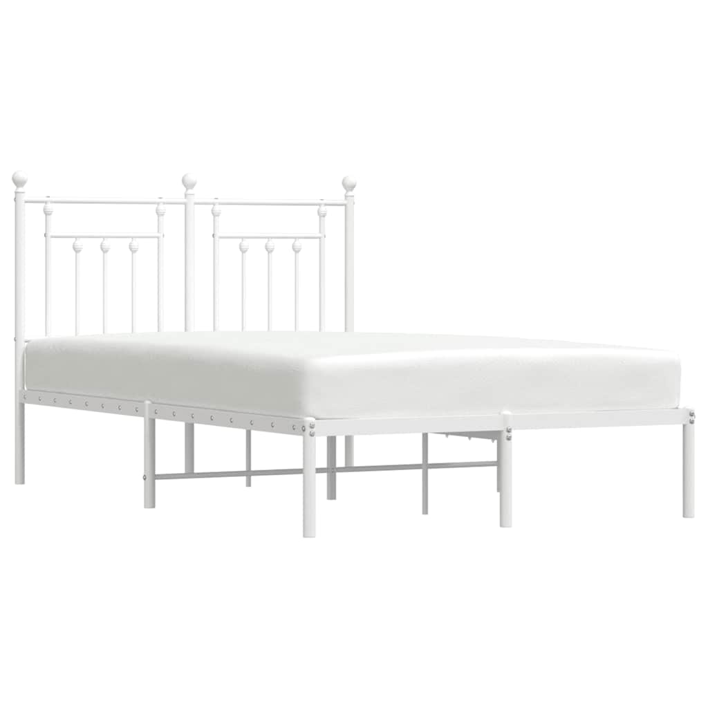 sengeramme med sengegavl 120x200 cm metal hvid