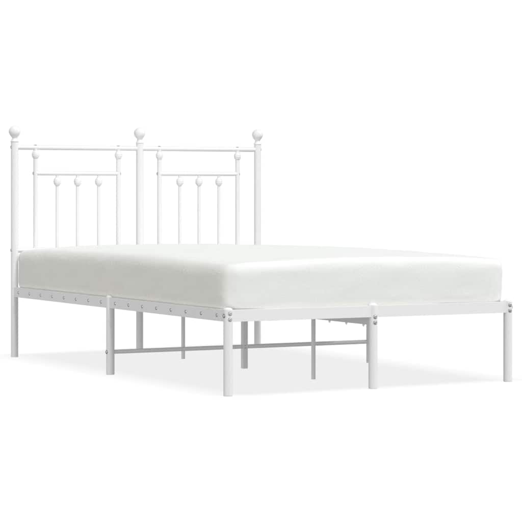 sengeramme med sengegavl 135x190 cm metal hvid