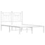 sengeramme med sengegavl 135x190 cm metal hvid