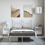 sengeramme med sengegavl 135x190 cm metal hvid