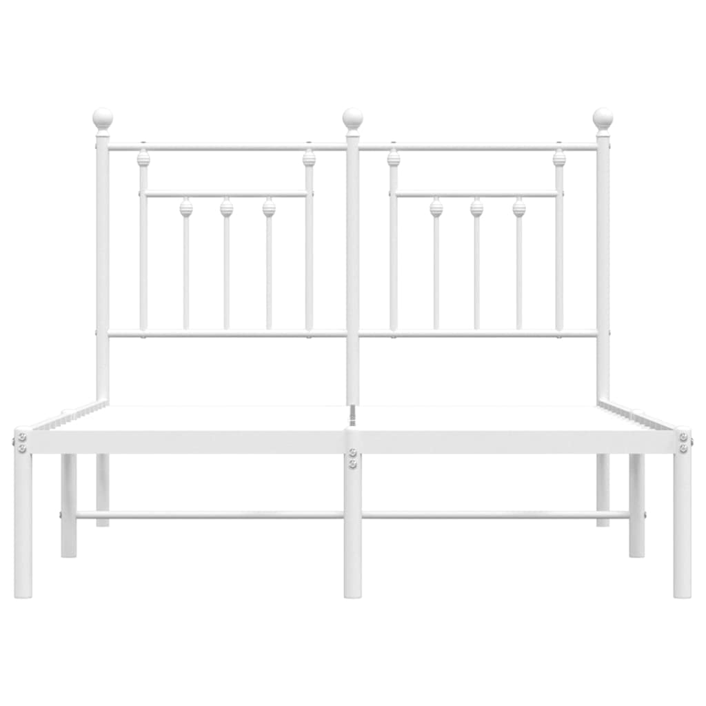 sengeramme med sengegavl 135x190 cm metal hvid