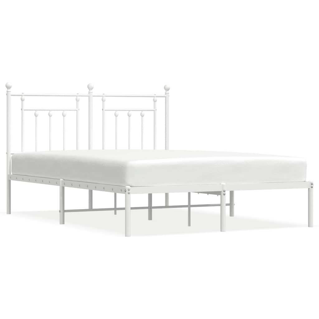 sengeramme med sengegavl 140x190 cm metal hvid