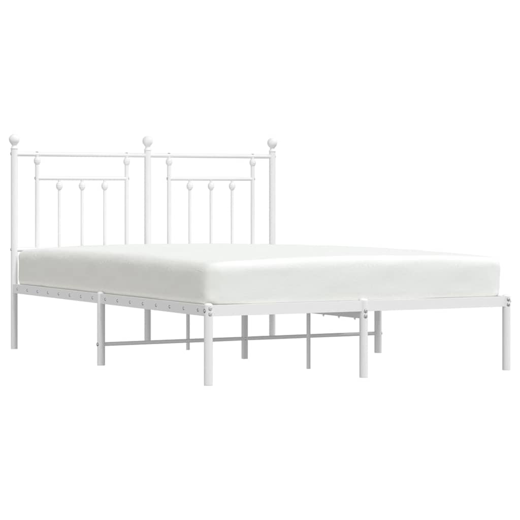 sengeramme med sengegavl 140x190 cm metal hvid