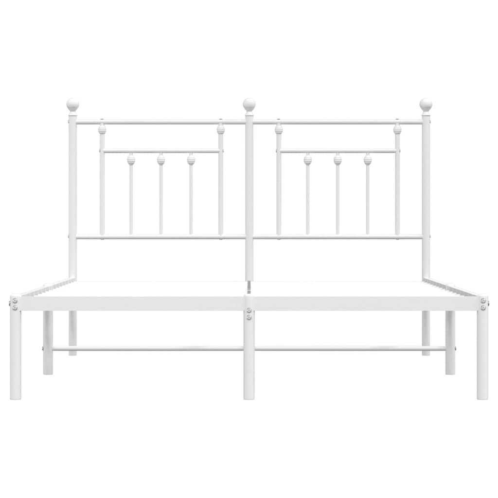 sengeramme med sengegavl 140x190 cm metal hvid