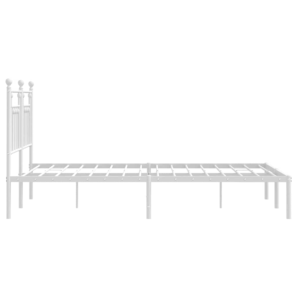 sengeramme med sengegavl 140x190 cm metal hvid