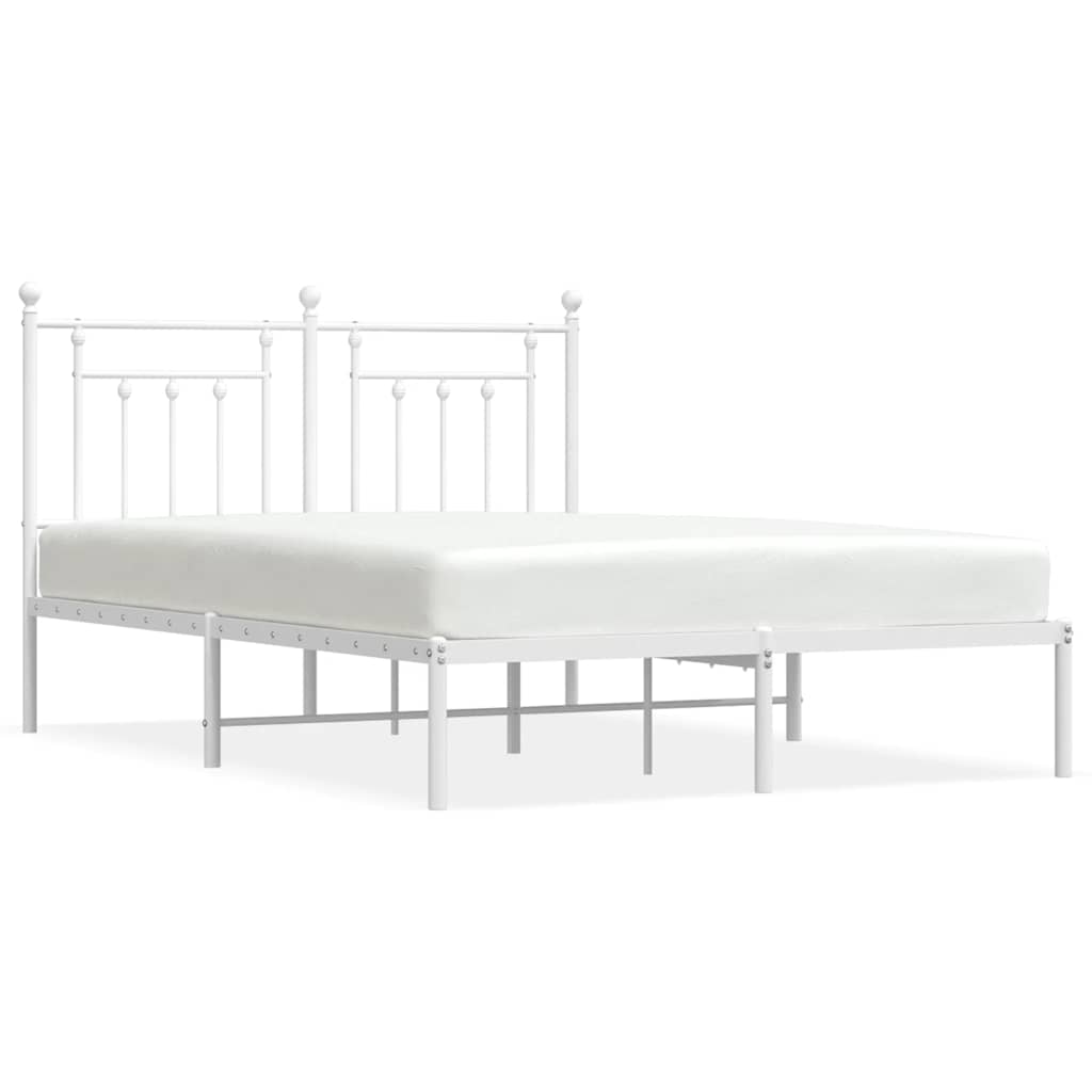 sengeramme med sengegavl 150x200 cm metal hvid