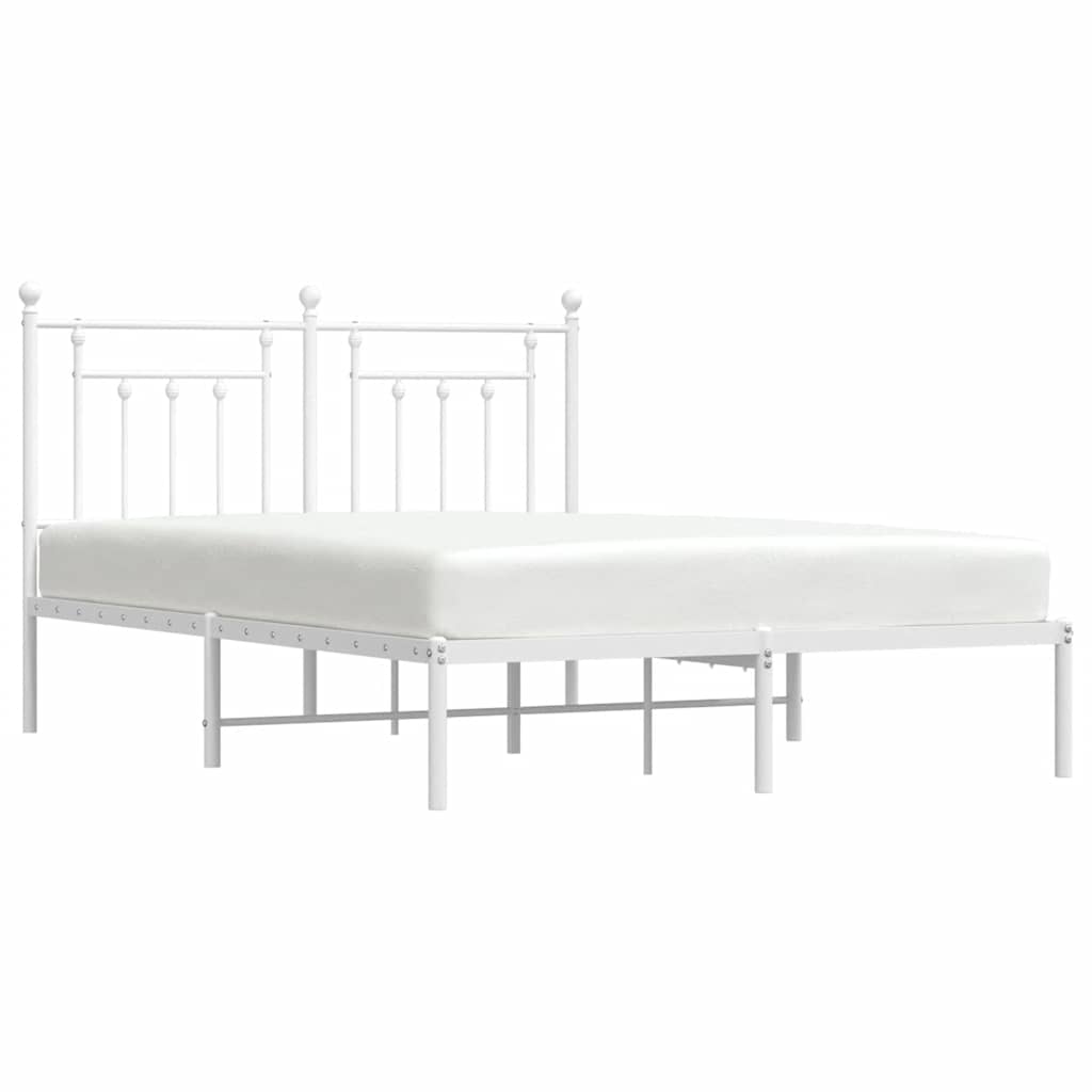sengeramme med sengegavl 150x200 cm metal hvid