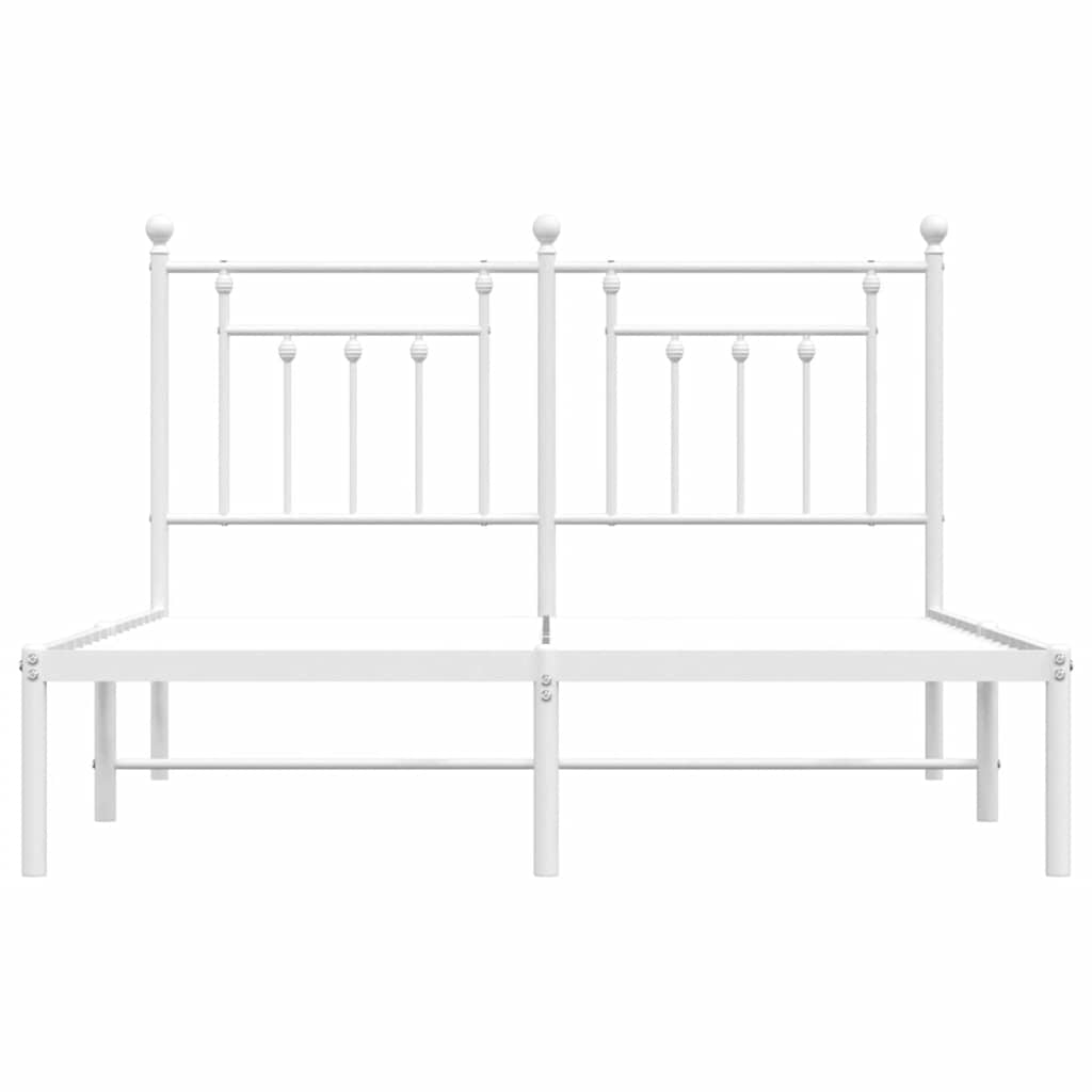 sengeramme med sengegavl 150x200 cm metal hvid
