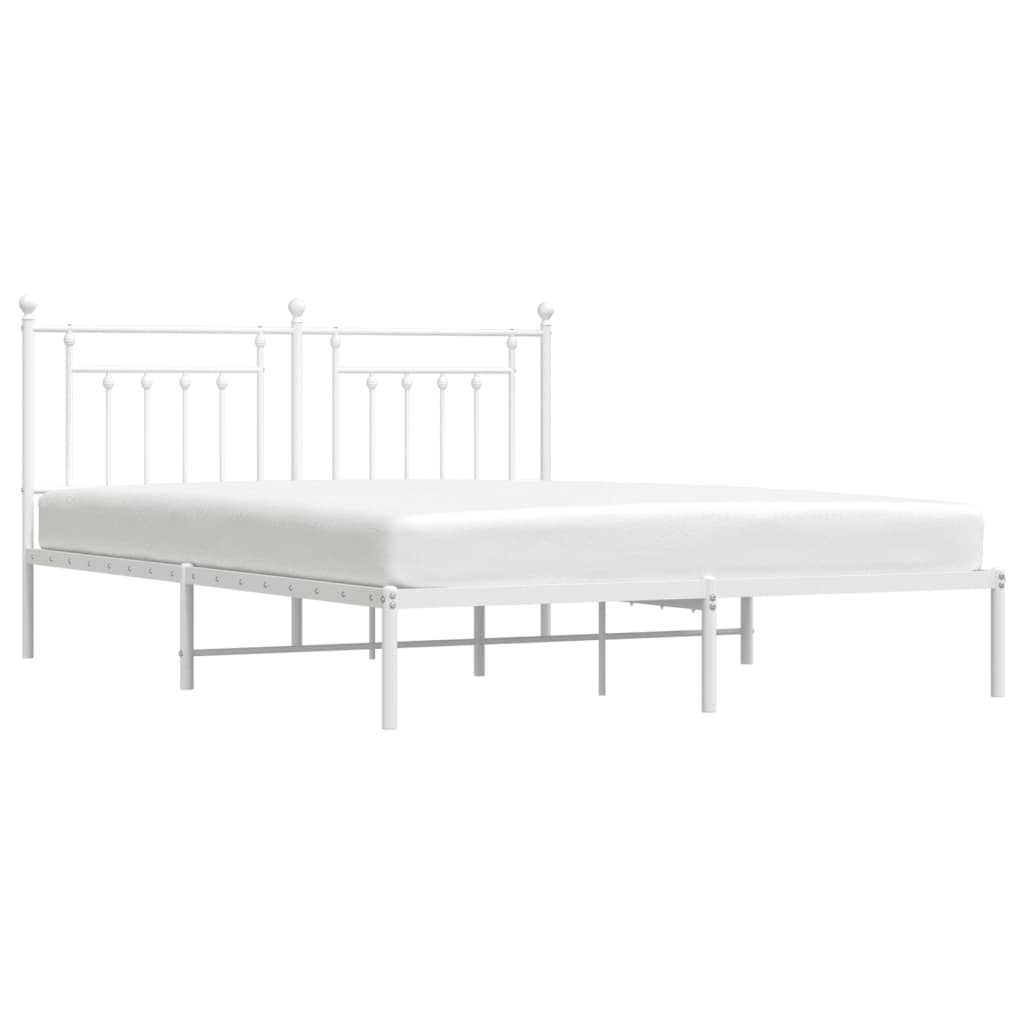 sengeramme med sengegavl 160x200 cm metal hvid