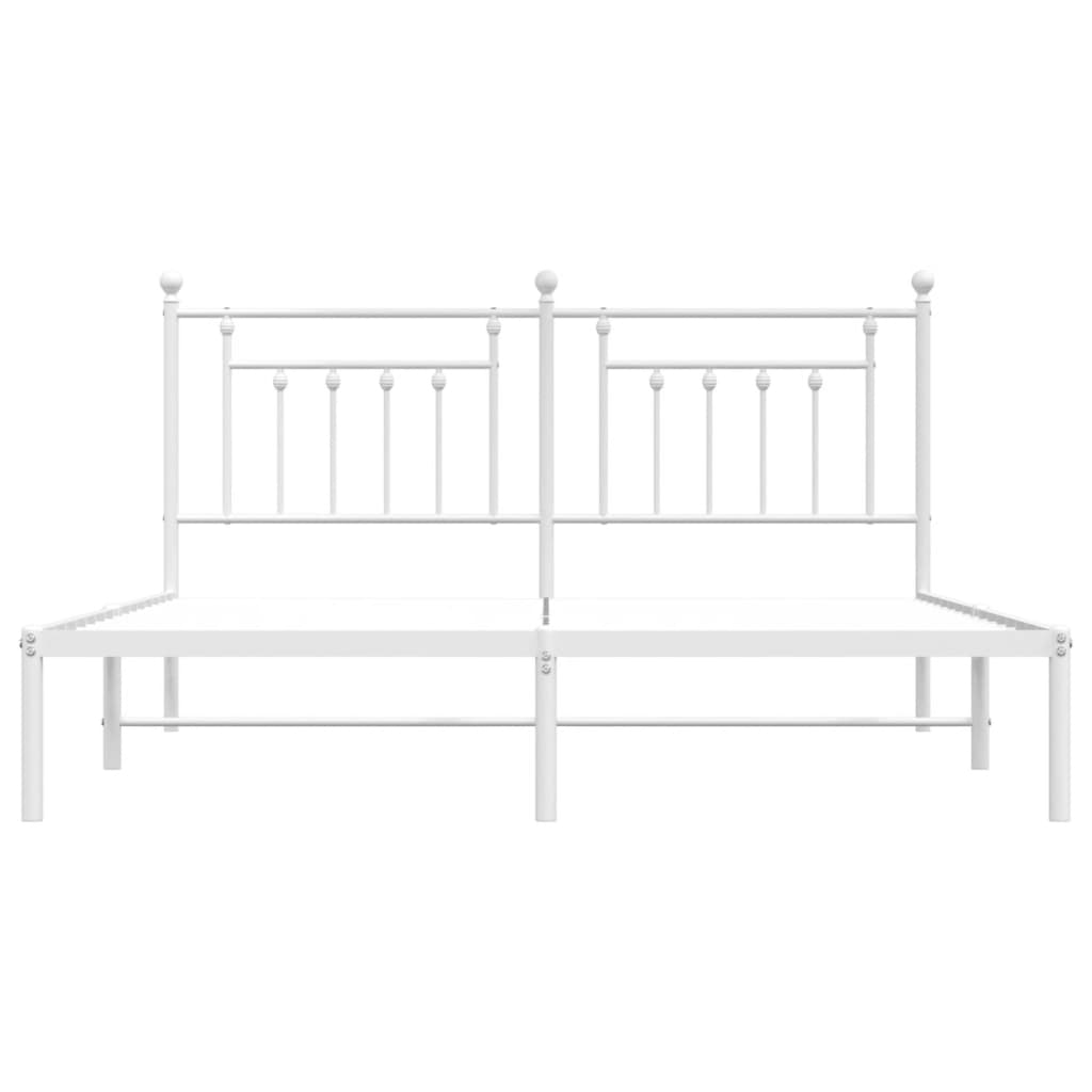sengeramme med sengegavl 160x200 cm metal hvid