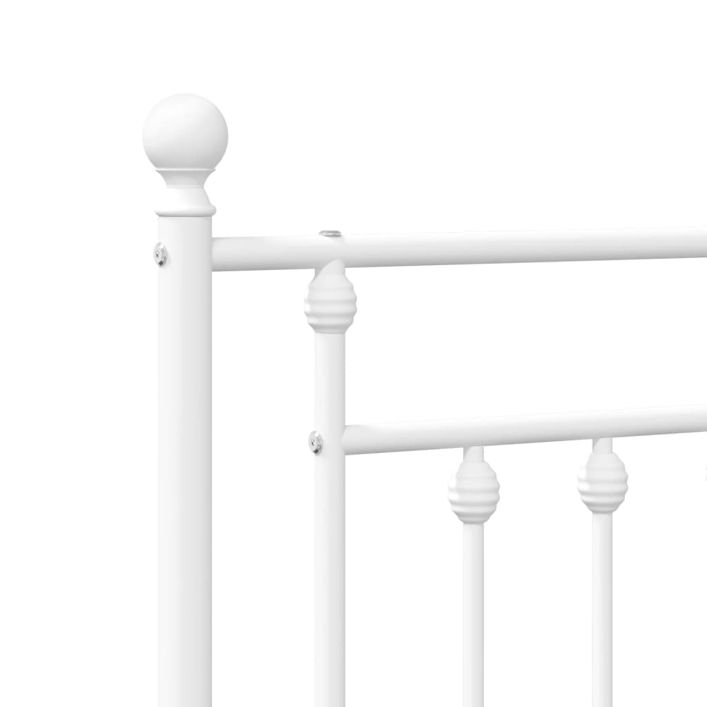 sengeramme med sengegavl 160x200 cm metal hvid
