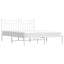 sengeramme med sengegavl 180x200 cm metal hvid
