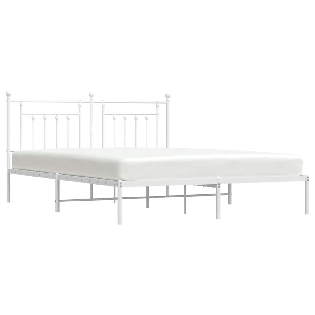 sengeramme med sengegavl 180x200 cm metal hvid