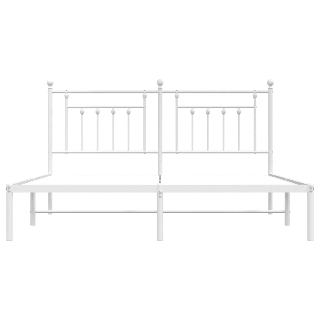 sengeramme med sengegavl 180x200 cm metal hvid