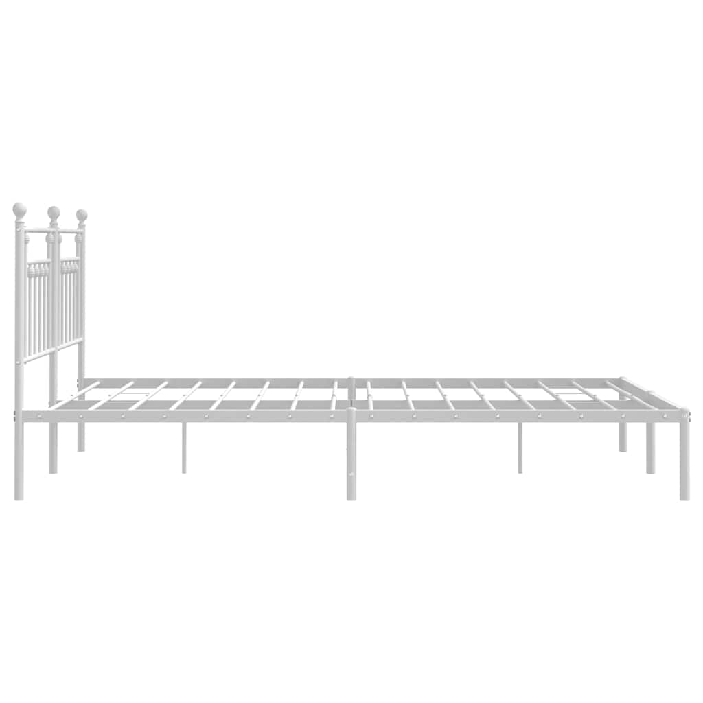 sengeramme med sengegavl 183x213 cm metal hvid