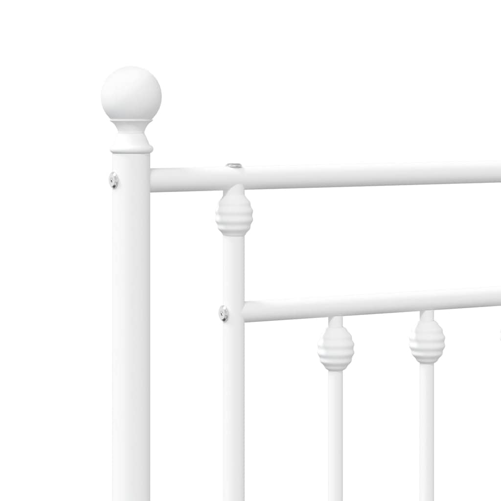 sengeramme med sengegavl 183x213 cm metal hvid